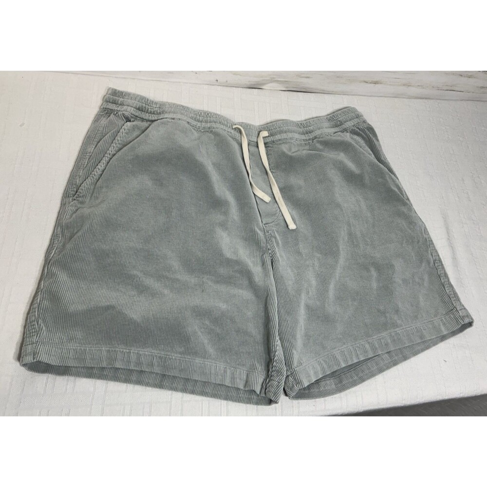 Marine Layer 6" Saturday Corduroy Shorts Mens XXL 2XL Blue Green Drawstring
